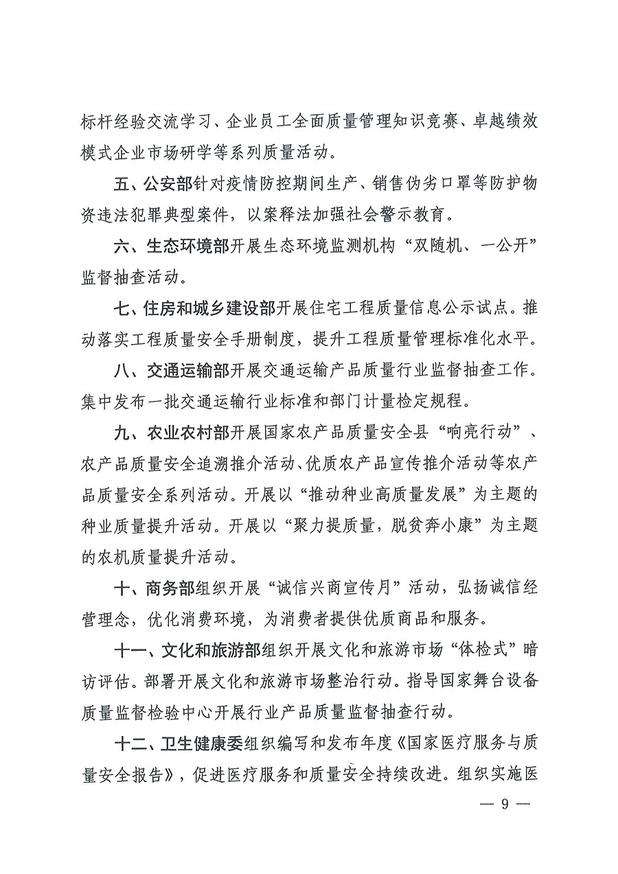 市場監(jiān)管總局等16個(gè)部門關(guān)于開展2020年全國&ldquo;質(zhì)量月&rdquo;活動的通知（國市監(jiān)質(zhì)〔2020〕133號）